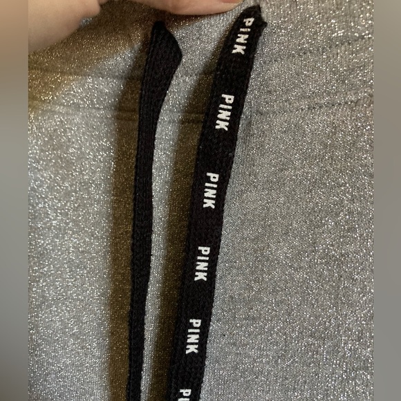 ***Pink Victoria’s Secret Rare Silver Mermaid Bling Jogger Pants A243 - Picture 8 of 11